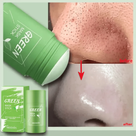 Fast Remove Blackhead Green Tea Solid Mask Clean Stick Mask Facial Dispel Acne Blemish Shrink Pores Oil Control Korean Skin Care (Color: 1pcs-Clean Stick)