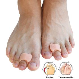 Pexmen 2/4/10Pcs Soft Gel Toe Separators Toe Spacers Bunion Corrector for Overlapping Hallux Valgus and Hammertoe Foot Care Tool (Color: Beige-4Pcs)