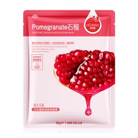 10pcs Natural Plant Facial Mask Moisturizing Oil Control Anti-Aging Fruit Aloe Korean Sheet Face Mask Beauty Skin Care Prodcuts (Color: Pomegranate)