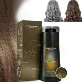 3-in-1 Hair Dye Shampoo Quick Color Shampoo White Hair Quick Blackening Shampoo Oil Control Fluffy Shampoo Product Nourish Hair (Function: Light brown)
